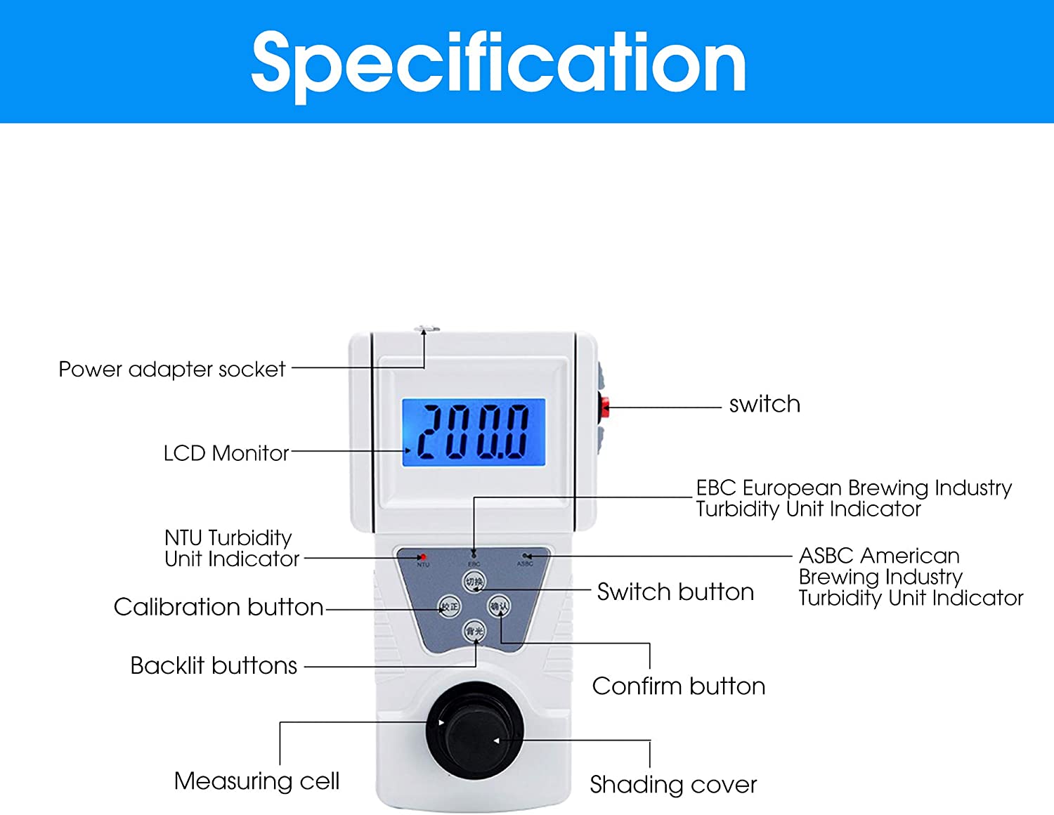 Portable turbidimeter maquigra 0-200 NTU - Image 4