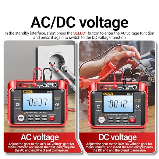 Megohmmeter Multimeter Impedance Tester Digital Impedance Tester Aneng Mh13 - Image 2