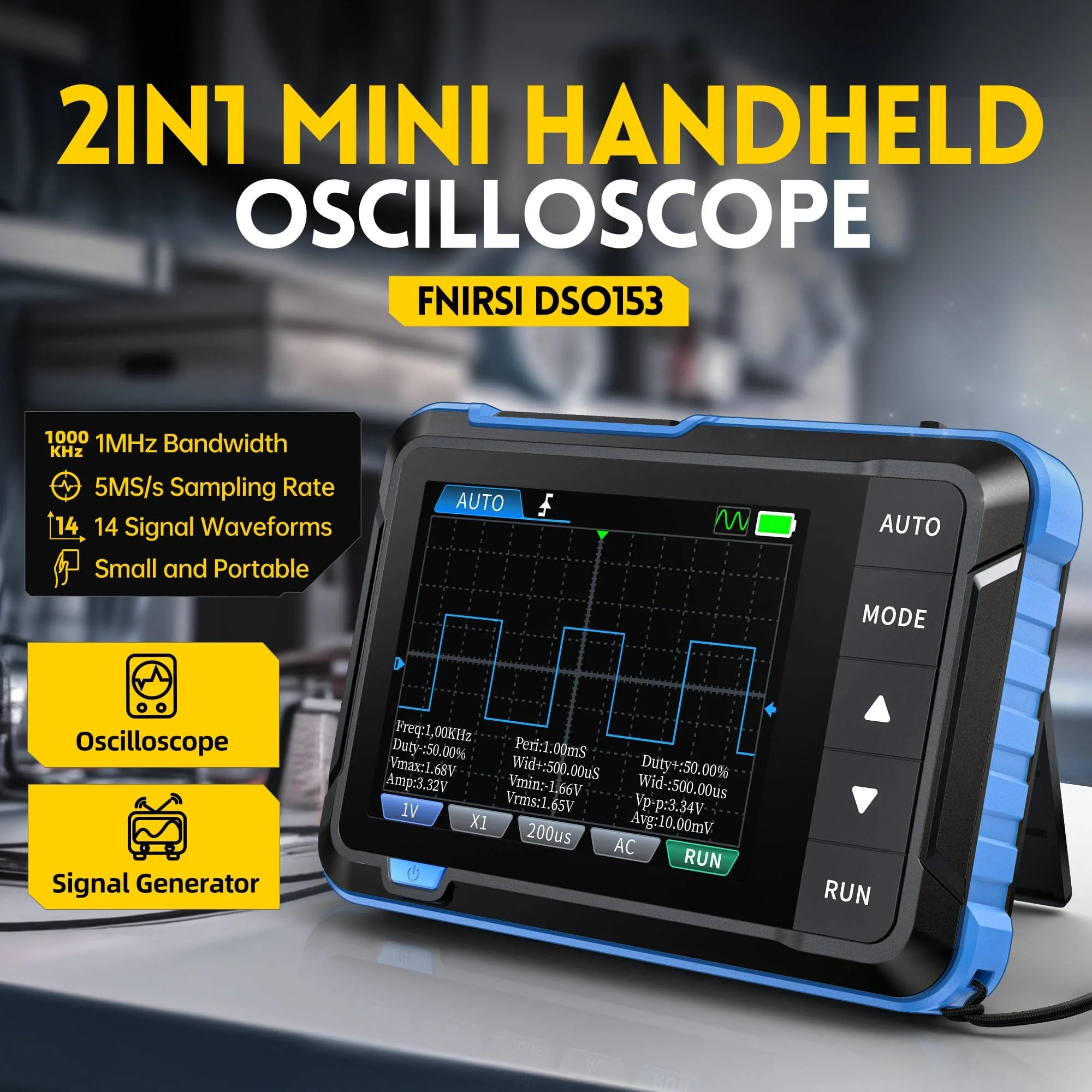 Portable Digital Oscilloscope Generator Wave Signal Fnirsi DSO-153 - Image 4