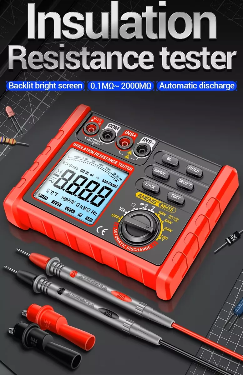 Megohmmeter Digital Impedance Resistance Meter Aneng Mh15 - Image 4